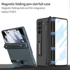 Magnetic Hinge S Pen Slot Ultra-Thin Phone Case With Back Screen Protector For Samsung Galaxy Z Fold 5/4/3 5G - mycasety2023 Mycasety
