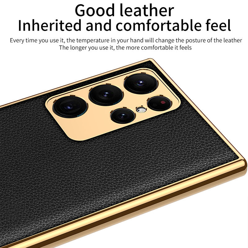 2022 Luxury Leather Camera All-inclusive Electroplating Process Cover For Sumsang Galaxy S22 S21 Ultra Plus - {{ shop_name}} varyfun
