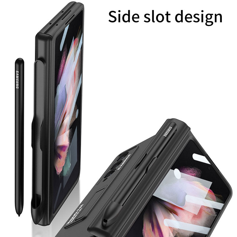 Magnetic Frame Plastic Stand Tempered Glass Screen All-included Case With Pen Slot For Samsung Galaxy Z Fold 3 5G - {{ shop_name}} Varyfun