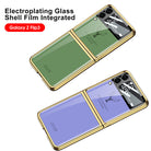 2022 Luxury Deer Pattern Electroplating Tempered Glass Case For Samsung Galaxy Z Flip 3 5G - {{ shop_name}} varyfun