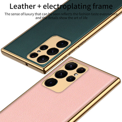 2022 Luxury Leather Camera All-inclusive Electroplating Process Cover For Sumsang Galaxy S22 S21 Ultra Plus - {{ shop_name}} varyfun
