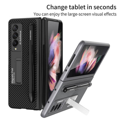 Luxury Leather Cover With Pen Slot Holder For Samsung Galaxy Z Fold 3 5G - {{ shop_name}} varyfun