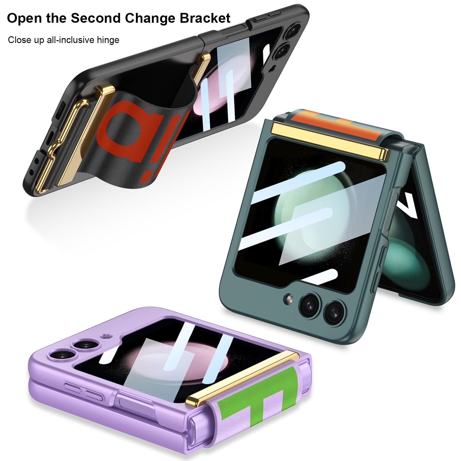 Wristband Ultra-thin Frosted Phone Case With Tempered Glass Protector For Samsung Galaxy Z Flip5 Flip4 Flip3 - mycasety2023 Mycasety