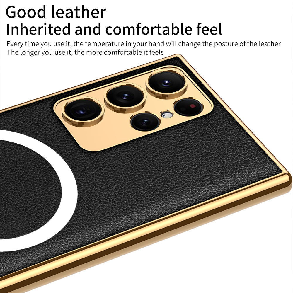 Magnetic Magsafe Leather Soft Case for Samsung Galaxy S23 Ultra Plus - mycasety2023 Mycasety