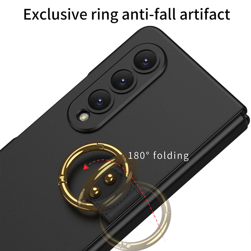 Samsung Galaxy Z Fold 4 5G Ultra-thin All-inclusive Ring Holder Protective Cover With Tempered Glass Screen - {{ shop_name}} varyfun