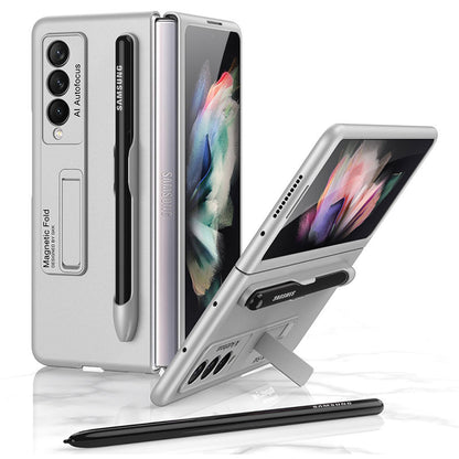 Magnetic Stand Holder Pen Slot Hard Protective Case For Samsung Z Fold 3 5G - {{ shop_name}} varyfun
