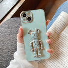 Luxury Bear Bracket Electroplating All-inclusive Drop-proof Phone Case For iPhone Series - {{ shop_name}} varyfun