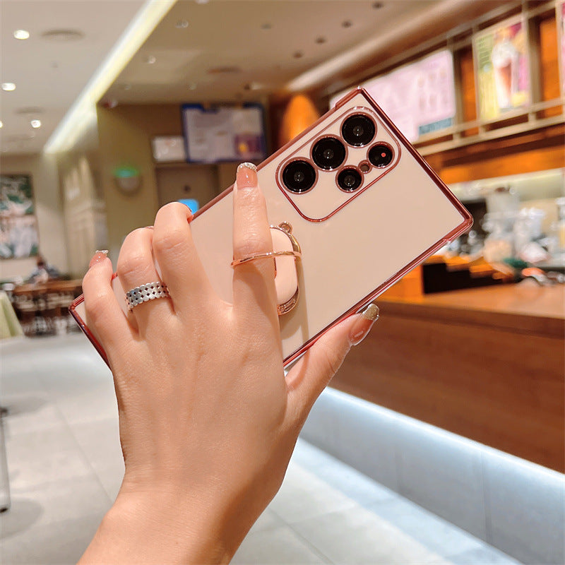 Luxury Electroplating Stand Ring Holder Phone Case With Finger Ring For Samsung - {{ shop_name}} varyfun
