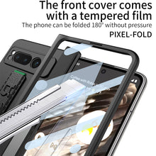 Load image into Gallery viewer, Magnetic Folding All-inclusive Leather Wristband Case With Tempered Film For Google Pixel Fold With Damped Folding Bracket

