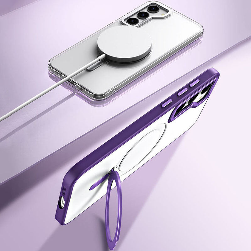 Invisible Magnetic MagSafe Bracket Anti-fall Phone Case For Samsung Galaxy S23 Ultra Plus Support Wireless Charging - mycasety2023 Mycasety