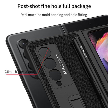 Luxury Leather Cover With Pen Slot Holder For Samsung Galaxy Z Fold 3 5G - {{ shop_name}} varyfun