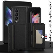 Load image into Gallery viewer, Leather Card Bag Wallet Pen Clasp All-included Cover For Samsung Z Fold 3 5G - {{ shop_name}} varyfun
