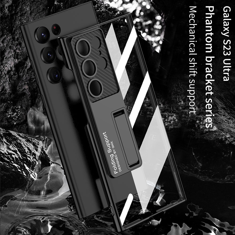 Magnetic Bracket Electroplated Soft Clear Phone Case For Samsung Galaxy S22 S23 Ultra - {{ shop_name}} varyfun