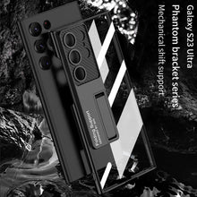 Load image into Gallery viewer, Magnetic Bracket Electroplated Soft Clear Phone Case For Samsung Galaxy S22 S23 Ultra - {{ shop_name}} varyfun
