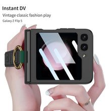 Load image into Gallery viewer, Premium Wristband Ring Holder Phone Case With Back Screen Protector For Samsung Galaxy Z Flip5 Flip4 Flip3
