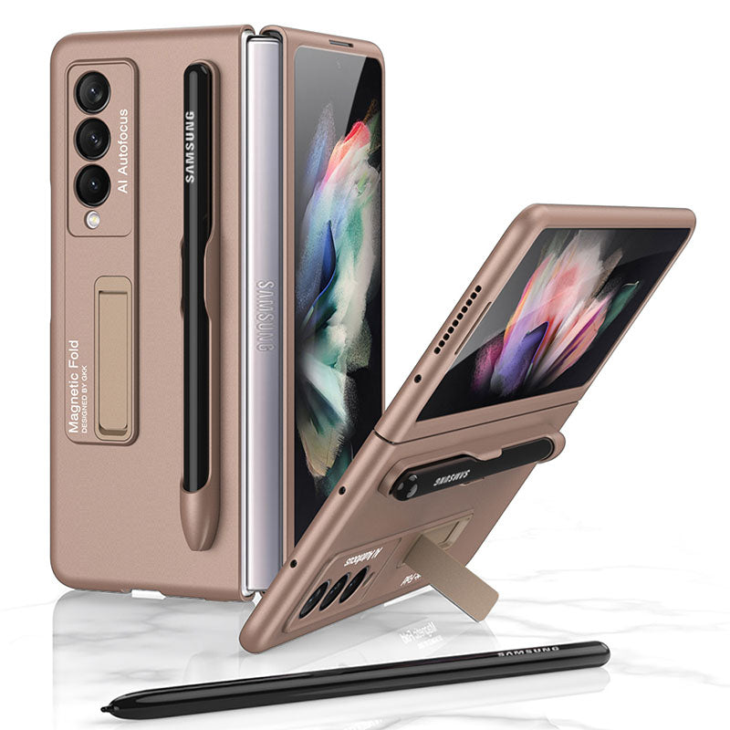 Magnetic Stand Holder Pen Slot Hard Protective Case For Samsung Z Fold 3 5G - {{ shop_name}} varyfun