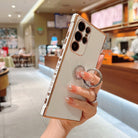 Luxury Electroplating Protective Phone Case With Crystal Stand Ring Holder For Samsung - {{ shop_name}} varyfun