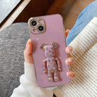 Luxury Bear Bracket Electroplating All-inclusive Drop-proof Phone Case For iPhone Series - {{ shop_name}} varyfun