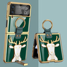 Luxury Elk Stand Samsung Galaxy Z Flip4 5G Phone Case - mycasety2023 Mycasety