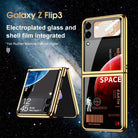 Space Luxury Plating Frame Anti-knock Protection Glass Case For Samsung Galaxy Z Flip3 - {{ shop_name}} varyfun