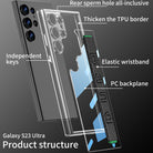 Electroplated Clear Phone Case With Luxury Wristband Holder For Samsung Galaxy S23 Ultra Plus - {{ shop_name}} varyfun