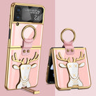 Luxury Elk Stand Samsung Galaxy Z Flip4 5G Phone Case - mycasety2023 Mycasety