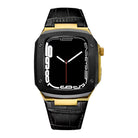 Luxury Metal Case Leather Strap For Apple Watch Series 44/45 mm - mycasety2023 Mycasety