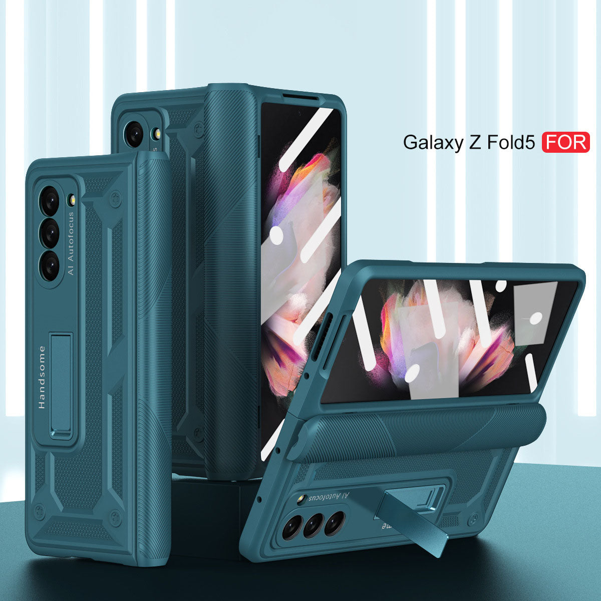 360 All Inclusive Samasung Galaxy Z Fold5 Fold4 Fold3 Case With Hinge Lid & Kick-stand - mycasety2023 Mycasety