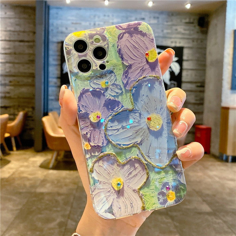 Ins Hot Oil Painting Flower Samsung/iPhone Case - {{ shop_name}} varyfun