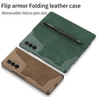 Leather Pen Holder Armor Back Case For Samsung Galaxy Z Fold3 Fold4 5G - {{ shop_name}} varyfun