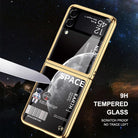 Space Luxury Plating Frame Anti-knock Protection Glass Case For Samsung Galaxy Z Flip3 - {{ shop_name}} varyfun