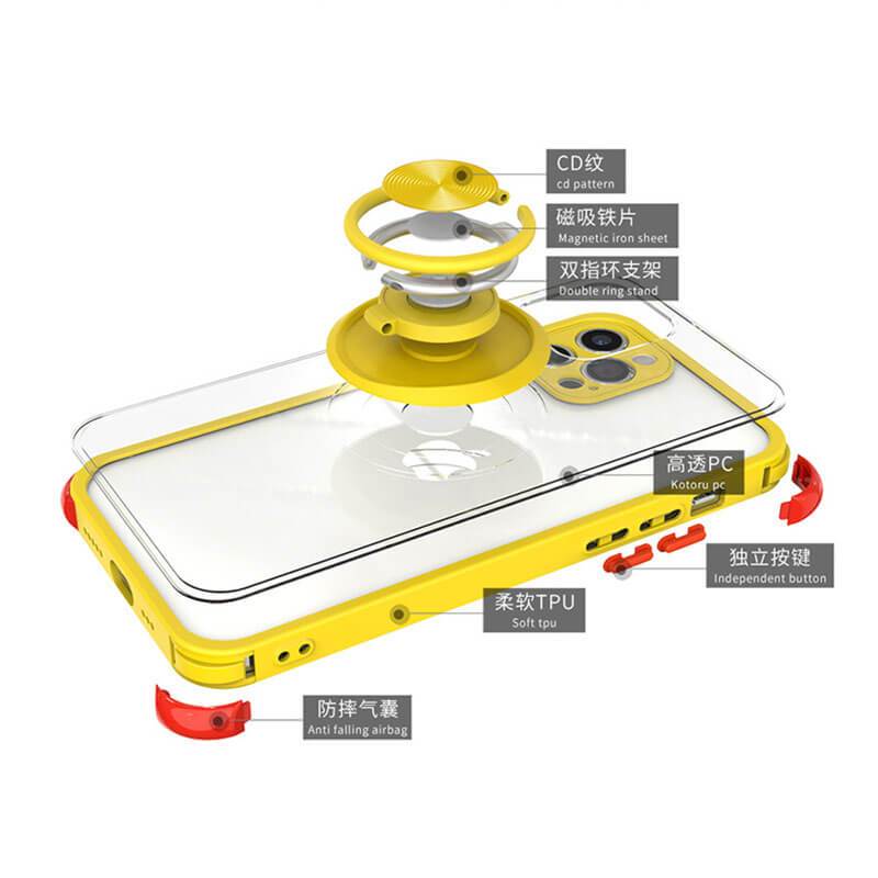 Creative Double Ring Bracket Four-corner Anti-fall Cover For iPhone - {{ shop_name}} pphonecover