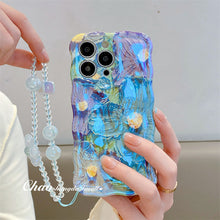 Load image into Gallery viewer, 3D Colorful Oil Painting Exquisite Flower Graffiti Case For iPhone With Bracelet - mycasety2023 Mycasety
