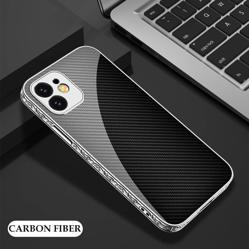 Luxury Baroque Style Carving Edge Protection Tempered Glass Case For iPhone 12 - {{ shop_name}} EasyOutdoor