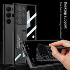 Magnetic Bracket Electroplated Soft Clear Phone Case For Samsung Galaxy S22 S23 Ultra - {{ shop_name}} varyfun