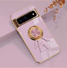 Electroplating Astronaut Ring Holder Phone Case For Google Pixel 7 8 Series - mycasety2023 Mycasety