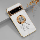 Electroplating Astronaut Ring Holder Phone Case For Google Pixel 7 8 Series - mycasety2023 Mycasety