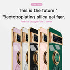 Electroplating Astronaut Ring Holder Phone Case For Google Pixel 7 8 Series - mycasety2023 Mycasety