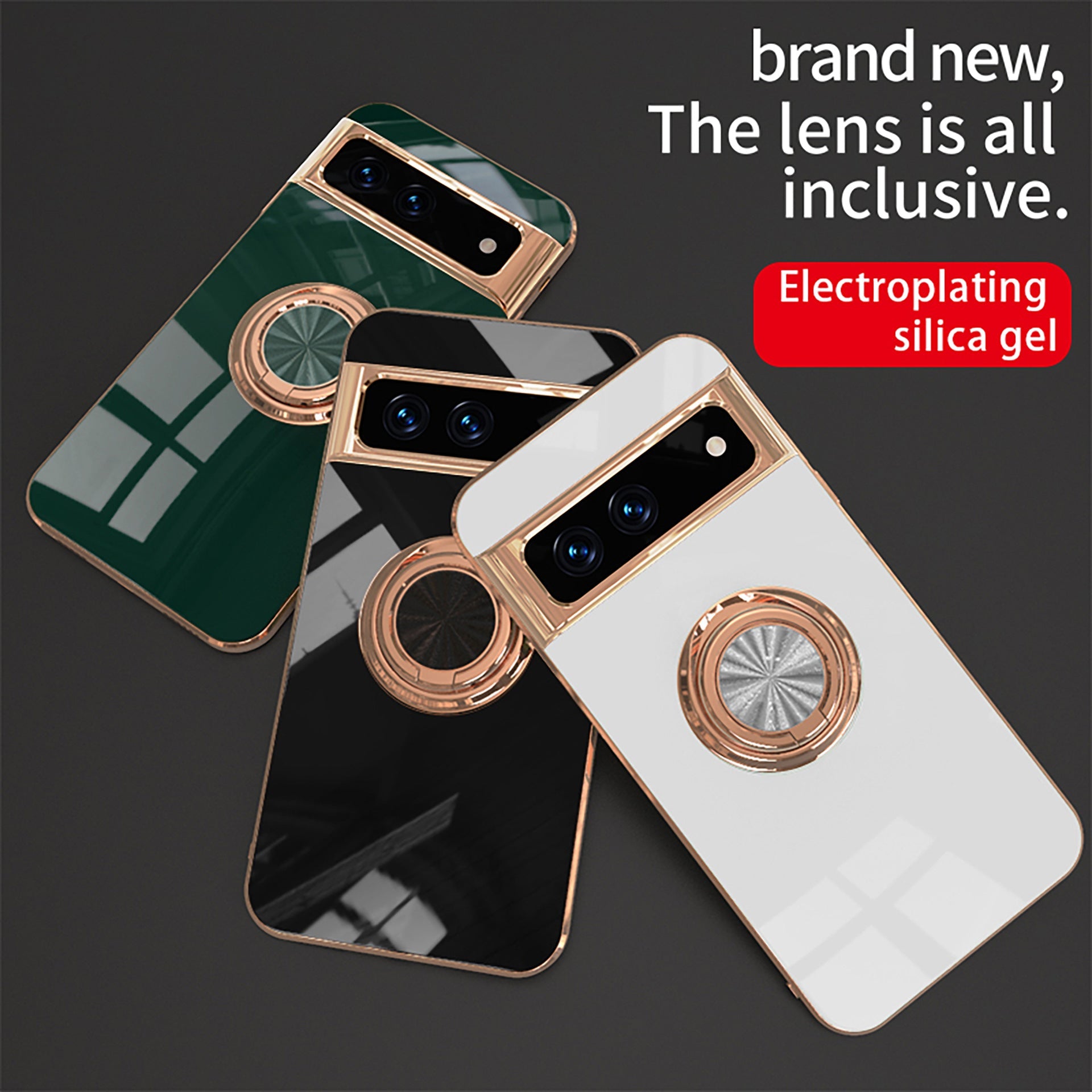 Electroplating Ring Holder Phone Case For Google Pixel 7 8 Series - mycasety2023 Mycasety
