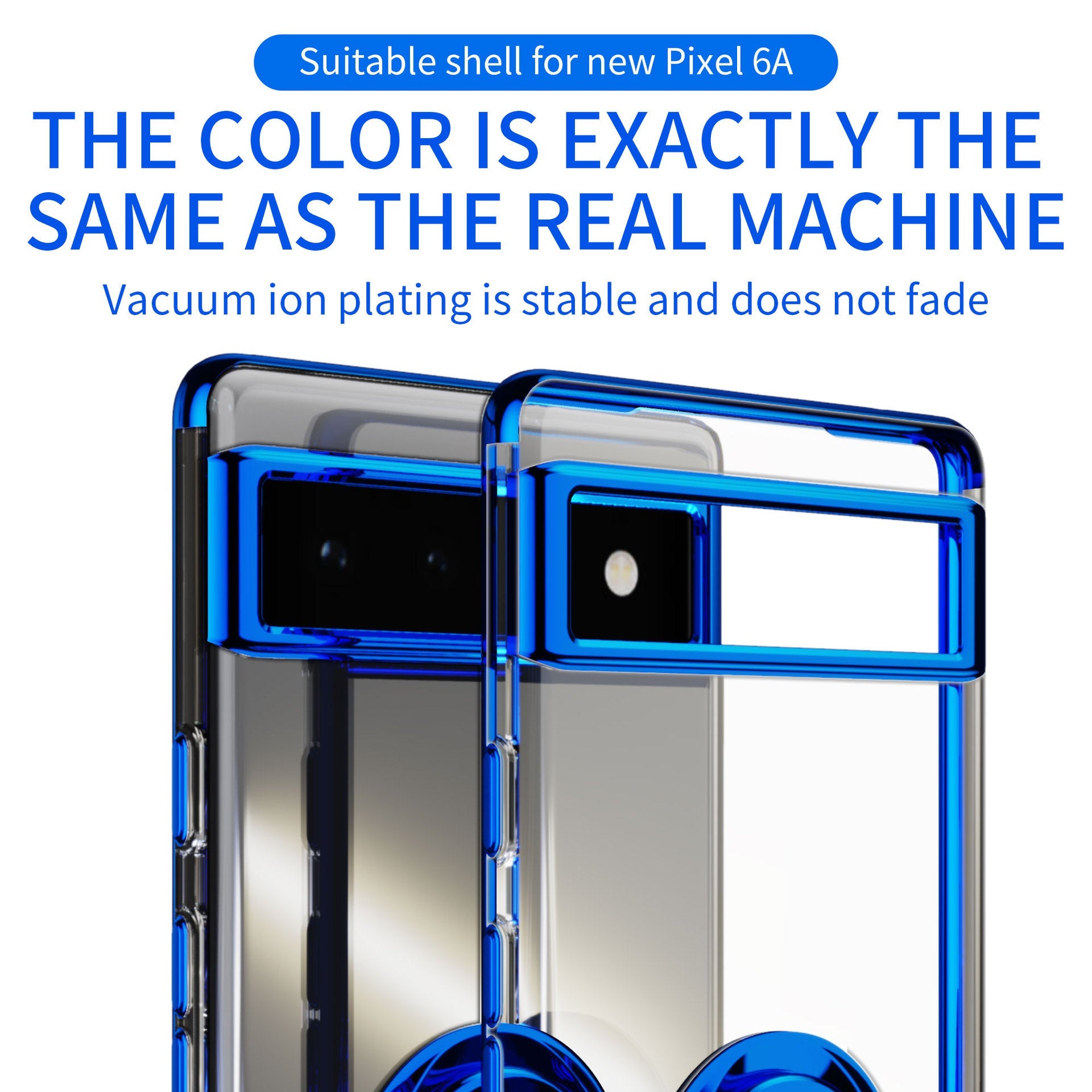 Electroplating Clear Ring Holder Phone Case For Google Pixel 7 Series - mycasety2023 Mycasety