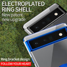 Electroplating Clear Ring Holder Phone Case For Google Pixel 7 Series - mycasety2023 Mycasety