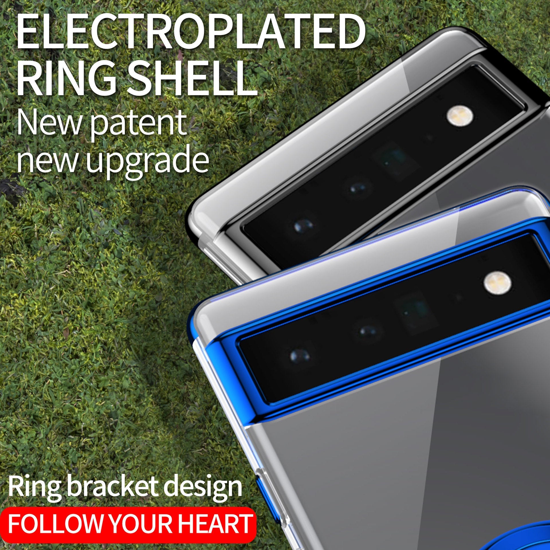 Electroplating Clear Ring Holder Phone Case For Google Pixel 7 Series - mycasety2023 Mycasety