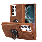 Armor Ring Buckle Leather Case Card Holder Phone Case For Samsung Galaxy - {{ shop_name}} varyfun