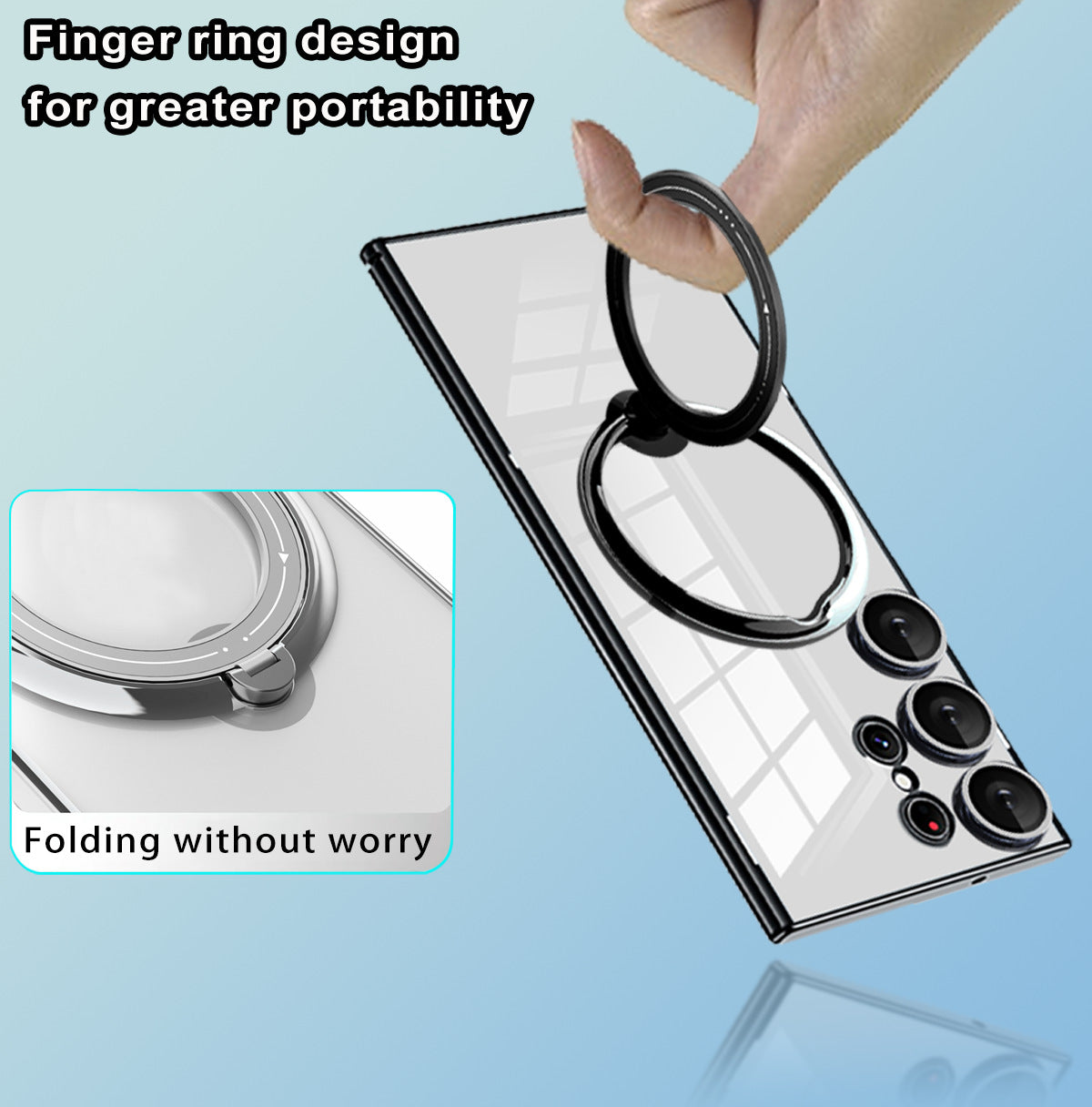 Electroplated Transparent Magnetic Bracket Samsung Case Support Magsafe Charging - mycasety2023 Mycasety