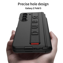 Load image into Gallery viewer, Magnetic Hinge Pen Slot Wristband Holder Phone Case With Back Screen Protector For Samsung Galaxy Z Fold5 Fold4 Fold3
