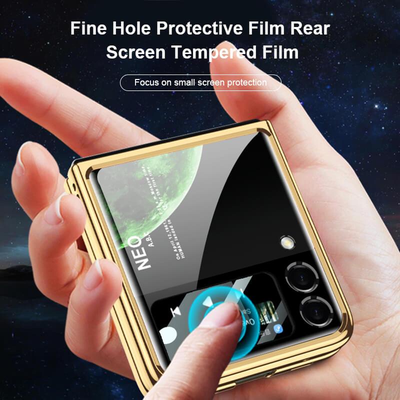 Space Luxury Plating Frame Anti-knock Protection Glass Case For Samsung Galaxy Z Flip3 - {{ shop_name}} varyfun