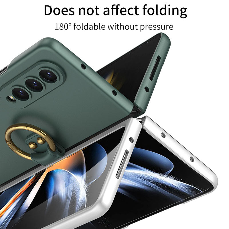 Samsung Galaxy Z Fold 4 5G Ultra-thin All-inclusive Ring Holder Protective Cover With Tempered Glass Screen - {{ shop_name}} varyfun