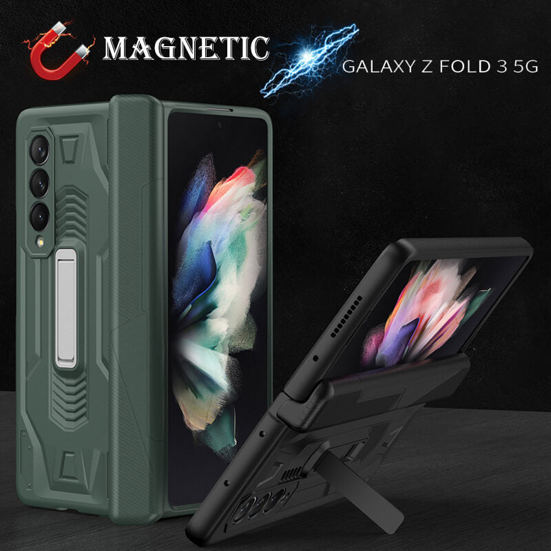 2022 Magnetic Armor All-included Hinge Holder Case For Samsung Galaxy Z Fold 3 5G - {{ shop_name}} varyfun