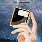 Space Luxury Plating Frame Anti-knock Protection Glass Case For Samsung Galaxy Z Flip3 - {{ shop_name}} varyfun