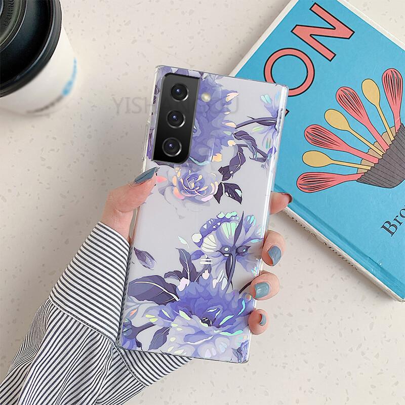 2021 Laser Flower Pattern Protective Cover For Samsung S21 S20 S10 A72 A52 A42 A32 - {{ shop_name}} pphonecover